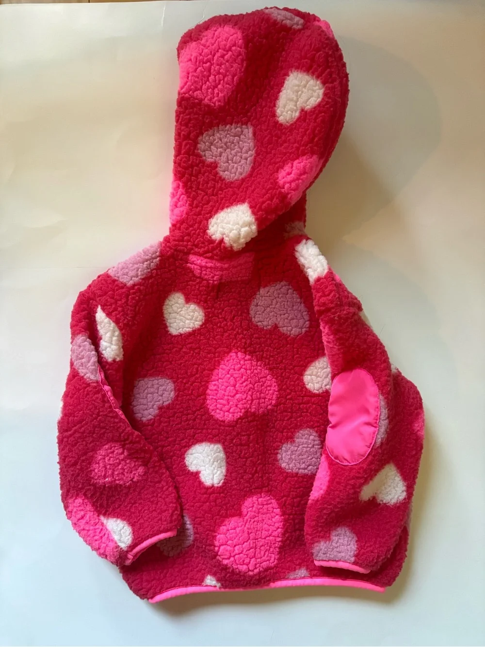 Old Navy Pink Heart Sherpa Zip Hoodie